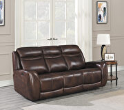 Cognac finish genuine top grain leather power sofa by Coaster additional picture 15