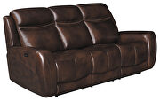 Cognac finish genuine top grain leather power sofa by Coaster additional picture 3