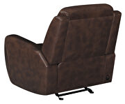 Cognac finish genuine top grain leather power glider recliner by Coaster additional picture 3