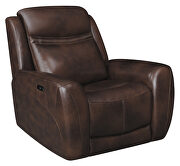 Cognac finish genuine top grain leather power glider recliner by Coaster additional picture 4