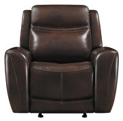 Cognac finish genuine top grain leather power glider recliner by Coaster additional picture 6