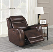 Cognac finish genuine top grain leather power glider recliner by Coaster additional picture 8