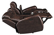 Cognac finish genuine top grain leather power loveseat by Coaster additional picture 2