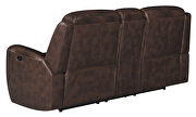 Cognac finish genuine top grain leather power loveseat by Coaster additional picture 3