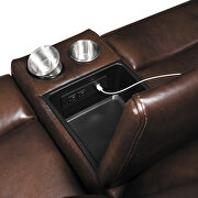 Cognac finish genuine top grain leather power loveseat by Coaster additional picture 8