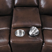 Cognac finish genuine top grain leather power loveseat by Coaster additional picture 9