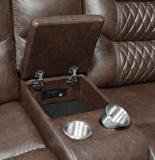 Power motion sofa in brown performance grade leatherette by Coaster additional picture 5