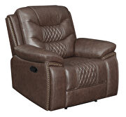 Power recliner upholstered in brown performancegrade leatherette by Coaster additional picture 13
