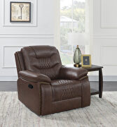 Power recliner upholstered in brown performancegrade leatherette by Coaster additional picture 3