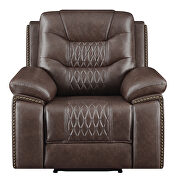 Power recliner upholstered in brown performancegrade leatherette by Coaster additional picture 9