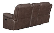 Power loveseat upholstered in brown performancegrade leatherette by Coaster additional picture 13