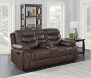 Power loveseat upholstered in brown performancegrade leatherette additional photo 4 of 12
