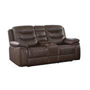 Power loveseat upholstered in brown performancegrade leatherette additional photo 5 of 12