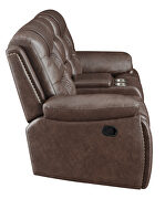 Power loveseat upholstered in brown performancegrade leatherette by Coaster additional picture 10