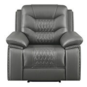 Power recliner upholstered in charcoal performance-grade leatherette by Coaster additional picture 6