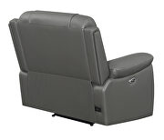 Power recliner upholstered in charcoal performance-grade leatherette by Coaster additional picture 8