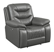 Power recliner upholstered in charcoal performance-grade leatherette by Coaster additional picture 10