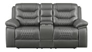 Power loveseat upholstered in charcoal performance-grade leatherette by Coaster additional picture 3