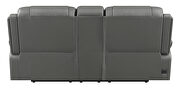 Power loveseat upholstered in charcoal performance-grade leatherette by Coaster additional picture 4