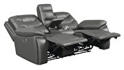 Power loveseat upholstered in charcoal performance-grade leatherette by Coaster additional picture 5