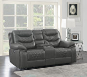 Power loveseat upholstered in charcoal performance-grade leatherette by Coaster additional picture 7