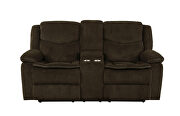 Power loveseat upholstered in brown performance grade chenille by Coaster additional picture 4