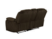 Power loveseat upholstered in brown performance grade chenille by Coaster additional picture 6