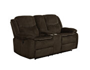 Power loveseat upholstered in brown performance grade chenille by Coaster additional picture 8