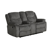 Power motion sofa upholstered in charcoal performance grade chenille additional photo 3 of 19