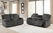 Power motion sofa upholstered in charcoal performance grade chenille by Coaster additional picture 9