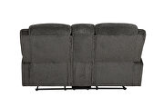 Power loveseat upholstered in charcoal performance grade chenille by Coaster additional picture 3