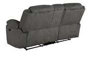 Power loveseat upholstered in charcoal performance grade chenille by Coaster additional picture 7