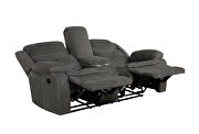 Power loveseat upholstered in charcoal performance grade chenille by Coaster additional picture 8