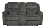 Power loveseat upholstered in charcoal performance grade chenille by Coaster additional picture 9