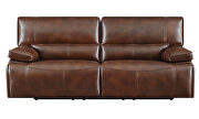 Power motion sofa upholstered in saddle brown top grain leather by Coaster additional picture 14