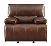 Power glider recliner upholstered in saddle brown top grain leather by Coaster additional picture 13