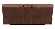 Power loveseat upholstered in saddle brown top grain leather by Coaster additional picture 11