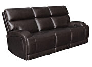 Power motion sofa upholstered in dark brown top grain leather by Coaster additional picture 15