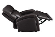 Power glider recliner upholstered in dark brown top grain leather by Coaster additional picture 11