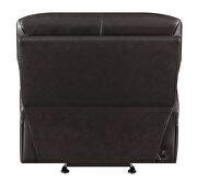 Power glider recliner upholstered in dark brown top grain leather by Coaster additional picture 12