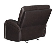 Power glider recliner upholstered in dark brown top grain leather by Coaster additional picture 5