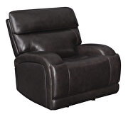 Power glider recliner upholstered in dark brown top grain leather by Coaster additional picture 8