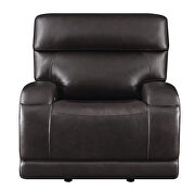 Power glider recliner upholstered in dark brown top grain leather by Coaster additional picture 9