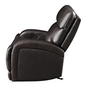 Power glider recliner upholstered in dark brown top grain leather by Coaster additional picture 10