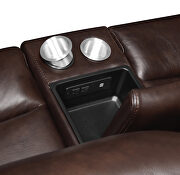 Power loveseat upholstered in dark brown top grain leather by Coaster additional picture 12