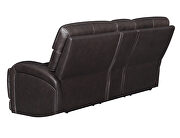 Power loveseat upholstered in dark brown top grain leather by Coaster additional picture 8