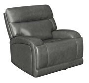 Power motion sofa upholstered in charcoal top grain leather by Coaster additional picture 12