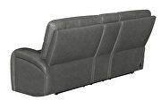 Power motion sofa upholstered in charcoal top grain leather by Coaster additional picture 14