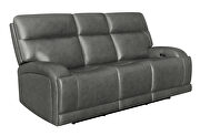 Power motion sofa upholstered in charcoal top grain leather by Coaster additional picture 15