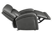 Power glider recliner upholstered in charcoal top grain leather by Coaster additional picture 11